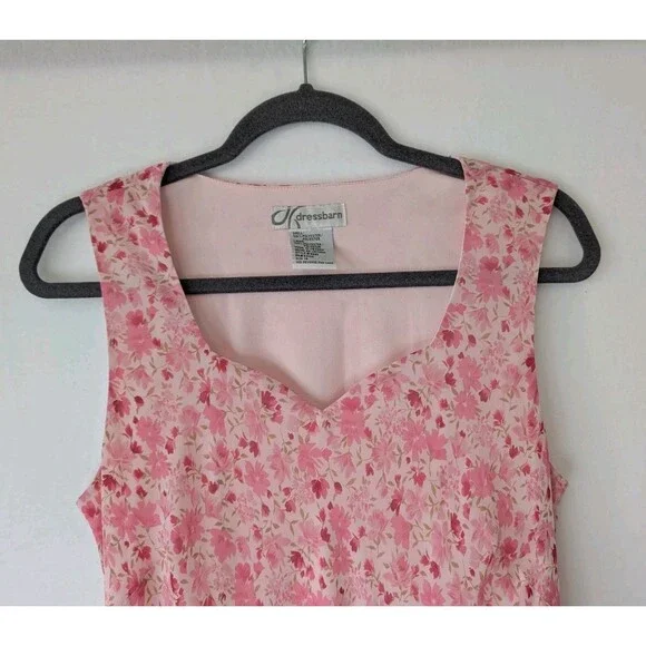Dressbarn Women's Size 14 Muted Rose Floral Midi Wedding Cottagecore Summer - Picture 3 of 8